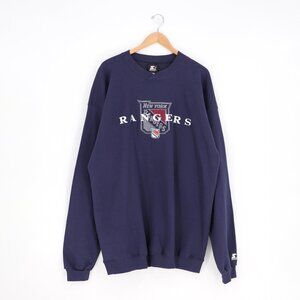 NWT VINTAGE STARTER New York Rangers Embroidered Logo Sweatshirt Size XXL